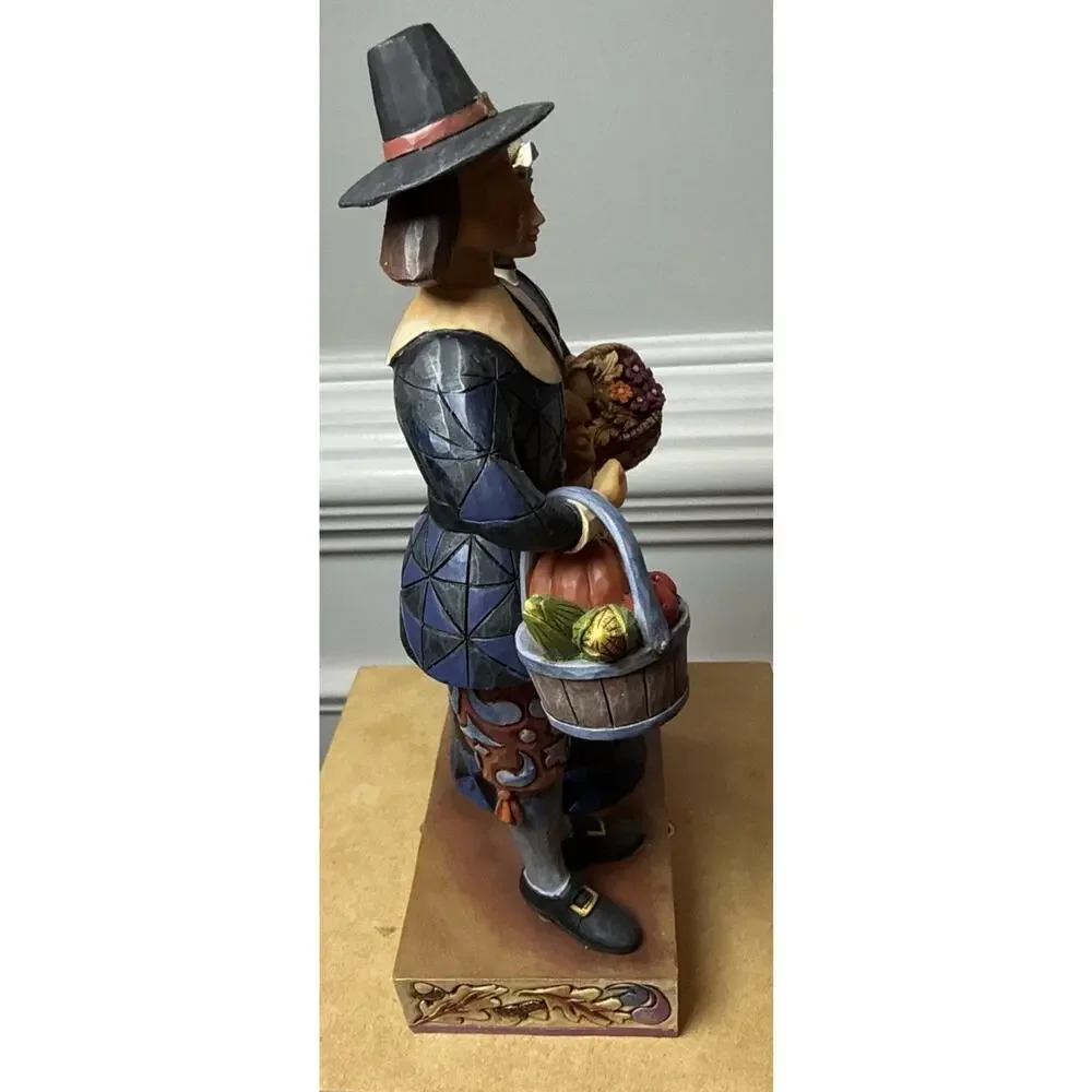Jim Shore Pilgrims Proud 4022907 Pilgrim Couple Figurine Thanksgiving w/ Box